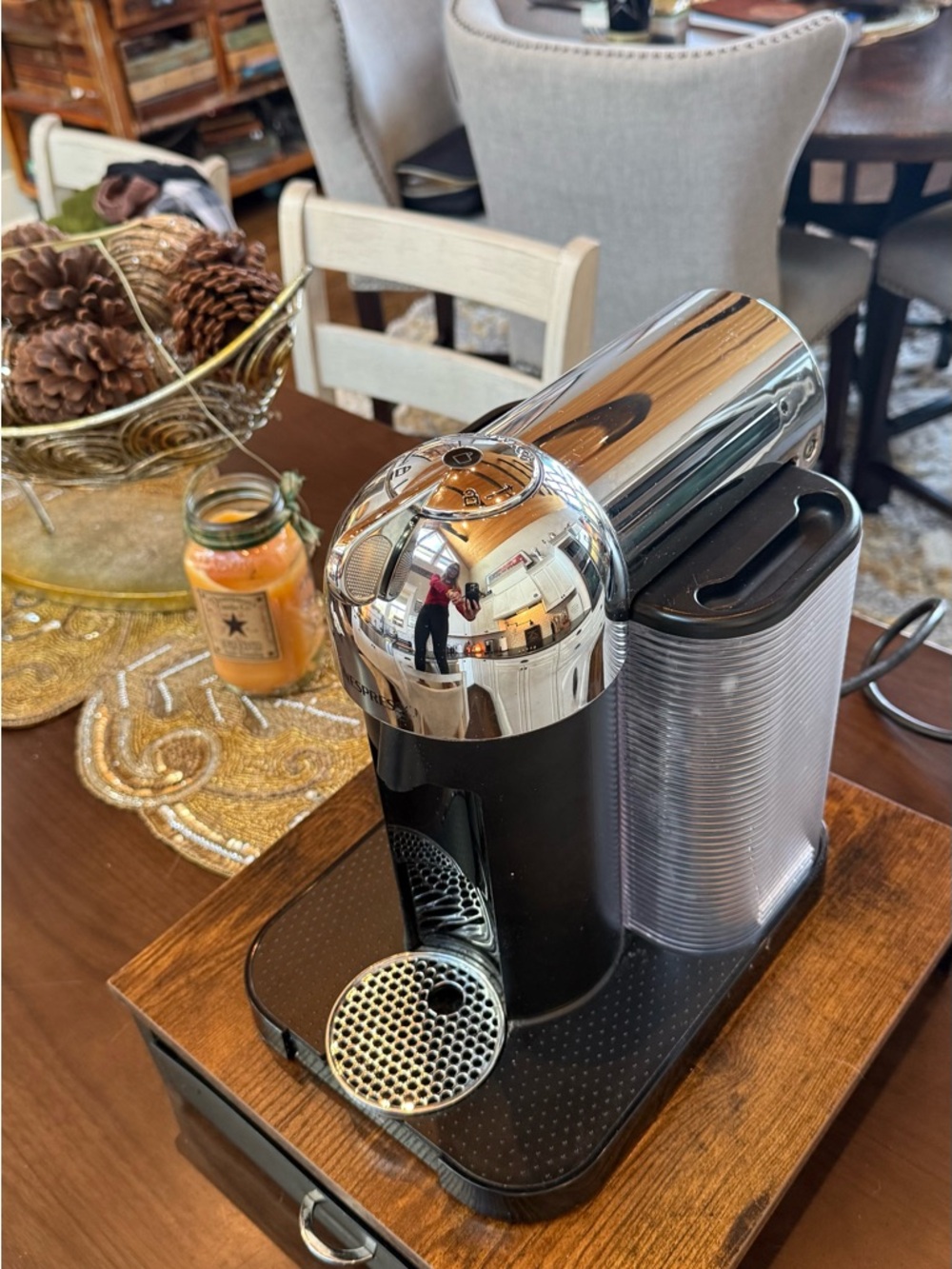 Nespresso Capsule Espresso Machine in Black and Chrome - Picture 3 of 10
